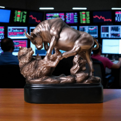 Dekoratif Ayı & Boğa Heykeli | Finans Ofis Masaüstü ve Ev Dekor Ürünü