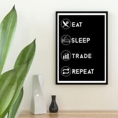 Eat Sleep Trade Repeat Motivasyon Posteri (ÇERÇEVESİZ)
