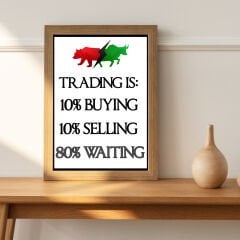 Trading Is %80 Waiting Motivasyon Posteri (ÇERÇEVESİZ)